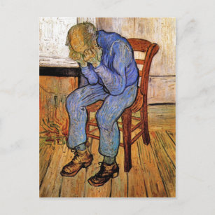 Postal Hombre mayor de pesar por Vincent van Gogh 1890