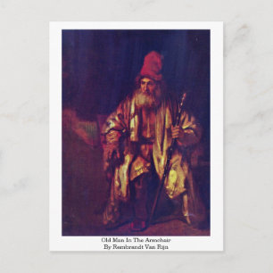 Postal Hombre Mayor En El Sillón Por Rembrandt Van Rijn