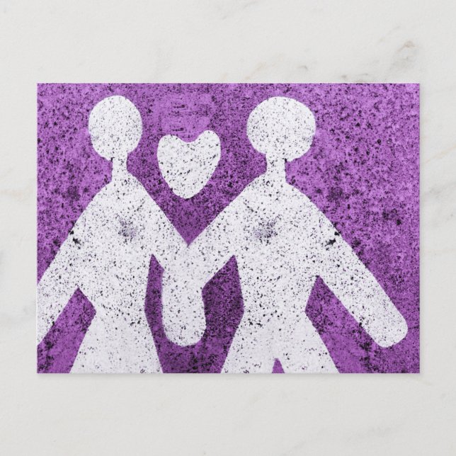 Postal Hombre morado y mujeres enamoradas en Italia (Anverso)