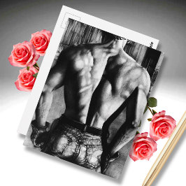 Postal Hombre Musculoso Espalda en Pantalones Vaqueros Aj