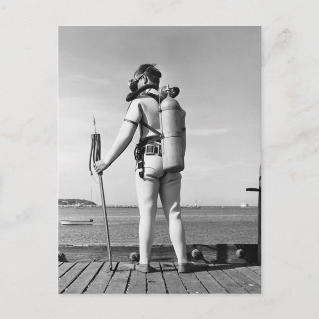 Postal Hombre parado en el muelle (Anverso)