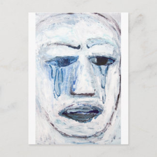 Postal Hombre que llora (expresionismo retrato facial)