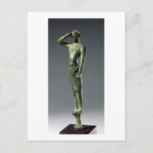 Postal Hombre rezando, arcaica escultura griega de bronce