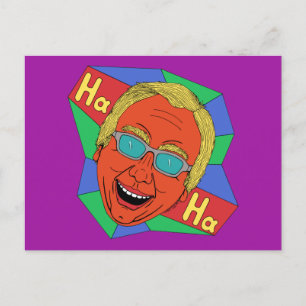 Postal Hombre risible (autorretrato artístico)