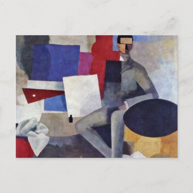 Postal Hombre Sentado Por La Fresnaye Roger-Noã"L-Françoi (Anverso)