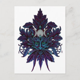 Postal Hombre Verde pagano Triple luna Dios Wiccan
