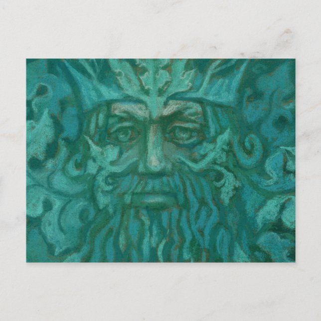 Postal Hombre Verde, Rey Forestal, Dios Pagan, arte de fa (Anverso)