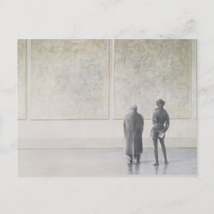 Postal Hombre y mujer en una galería de arte
