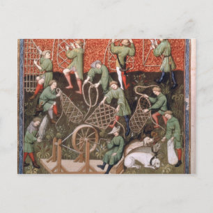 Postal Hombres con redes