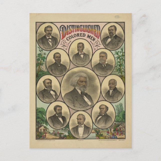 Postal Hombres de colores distinguidos Frederick Douglass (Anverso)