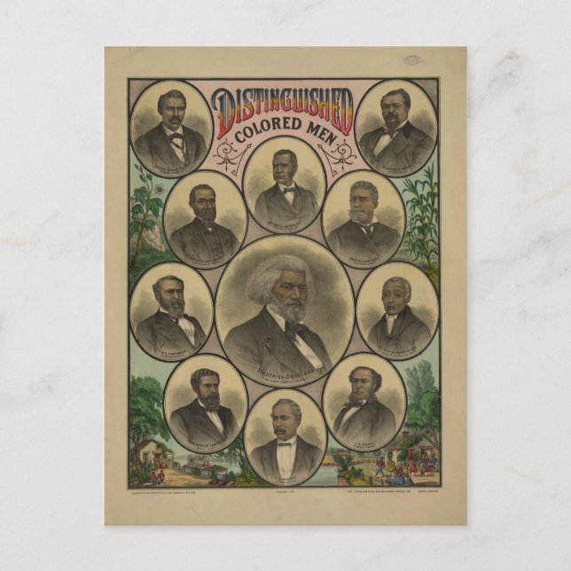 Postal Hombres de Colores Distinguidos Frederick Douglass (Anverso)