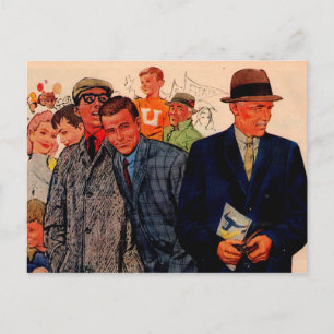 Postal Hombres de los años 50 con Hickey-Freeman