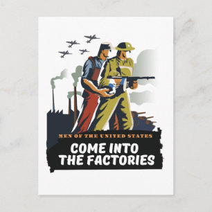 Postal Hombres de los Estados Unidos, cartel de la SGM
