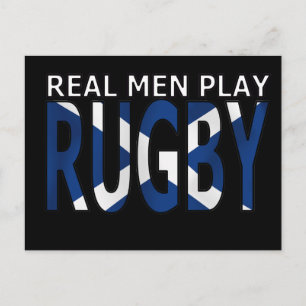 Postal Hombres de verdad juegan al rugby en Escocia