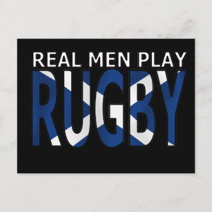 Postal Hombres de verdad juegan al rugby en Escocia