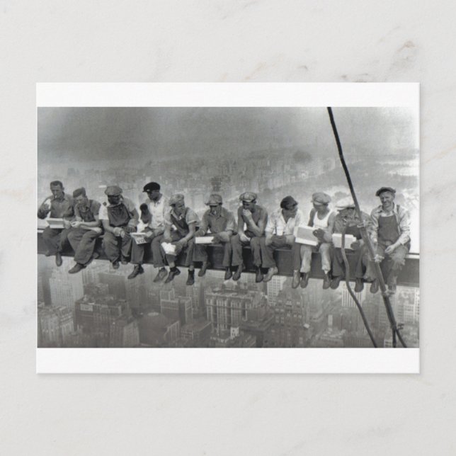 Postal Hombres en fotografía de cosecha por ferrocarril (Anverso)