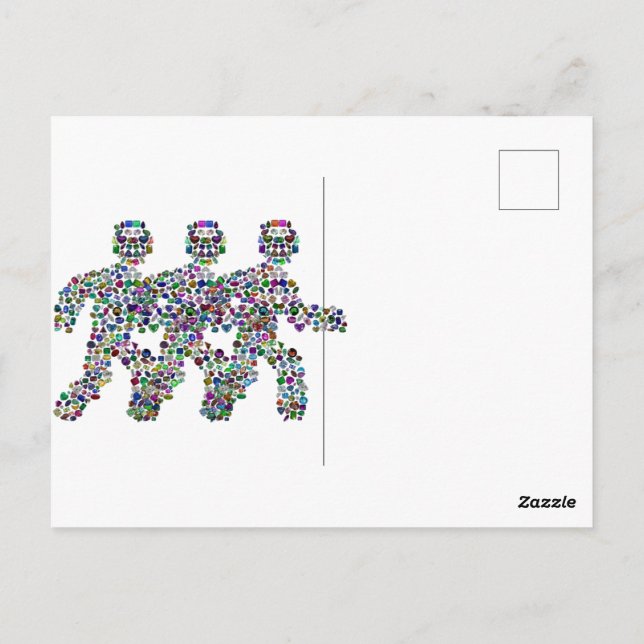 Postal Hombres en movimiento - Diseño de figuras para cam (Reverso)