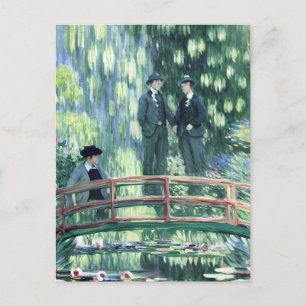 Postal Hombres enamorados en el jardín al estilo de Monet