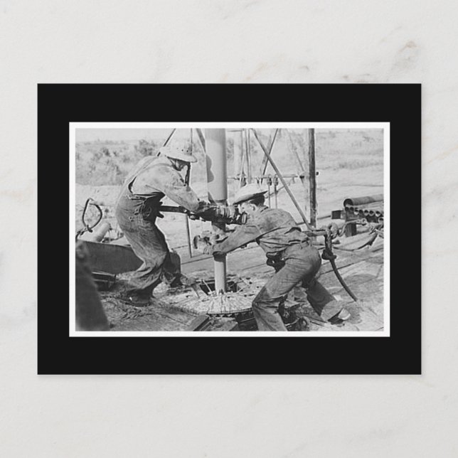 Postal Hombres fotográficos de época trabajando (Anverso)