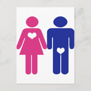 Postal Hombres frente a mujeres