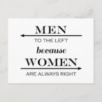 Hombres hacia la izquierda porque las mujeres siem