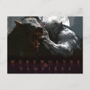 Postal Hombres lobo y vampiros: garras y colmillos