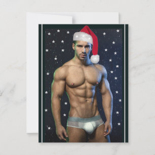 Postal Hombres más calientes del planeta Navidad Bufanda 
