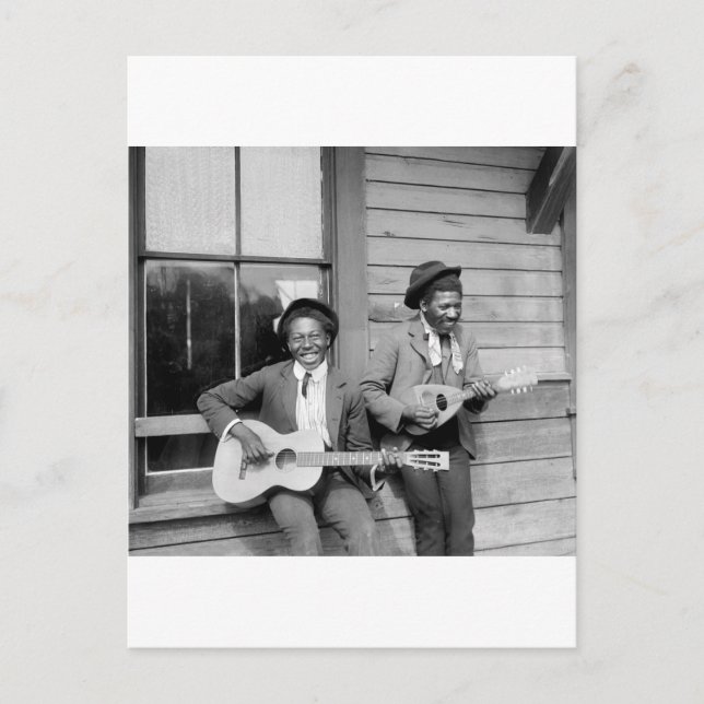 Postal Hombres negros tocando guitarra, 1902 (Anverso)