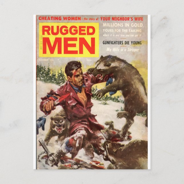 Postal hombres robustos 1 (Anverso)