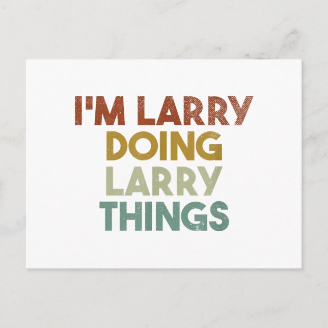 Postal Hombres, soy Larry Doing Larry Things Funny First  (Anverso)