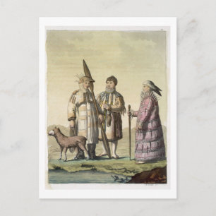 Postal Hombres y mujeres de Alaska vestidos de pesca (col