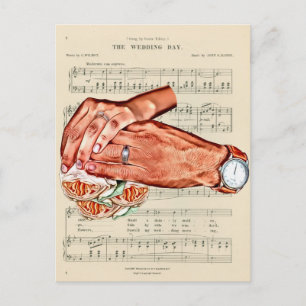 Postal hombres y mujeres novios parejas arte