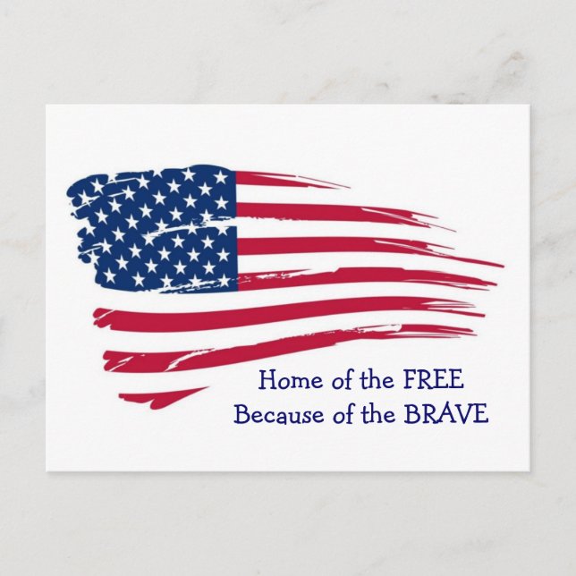 Postal Home of the Free Wavy Flag (Anverso)