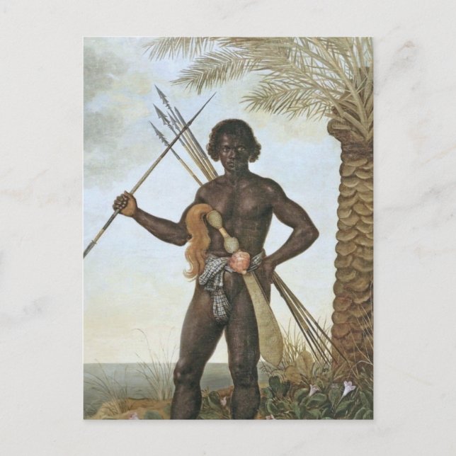 Postal Homem Africano (hombre africano) por Albert Eckhou (Anverso)
