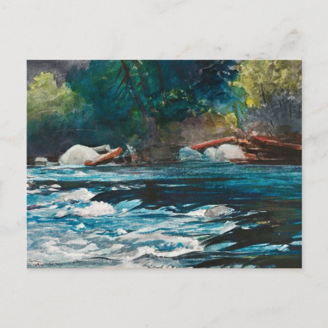 Postal Homer - Los Rapids, Río Hudson, Adirondacks (Anverso)