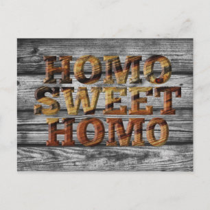 Postal ¡Homo Dulce Homo para el Homesteader Gay!
