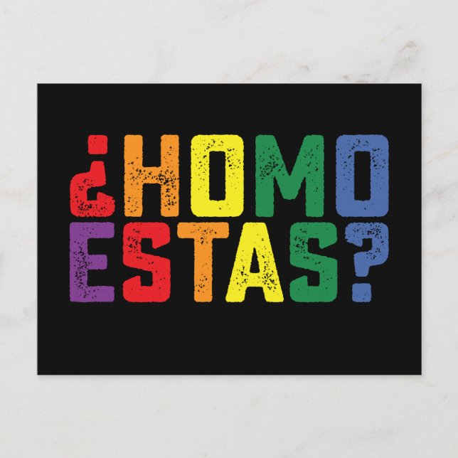 Postal Homo estás Orgullo gay mexicano divertido español  (Anverso)
