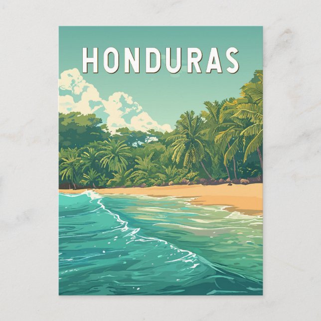 Postal Honduras Illustration Travel Art Vintage (Anverso)