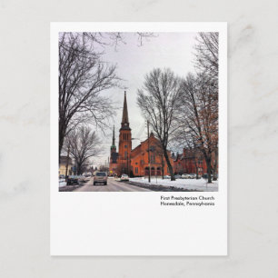 Postal Honesdale, PA Post-Card-First Iglesia Presbiterian