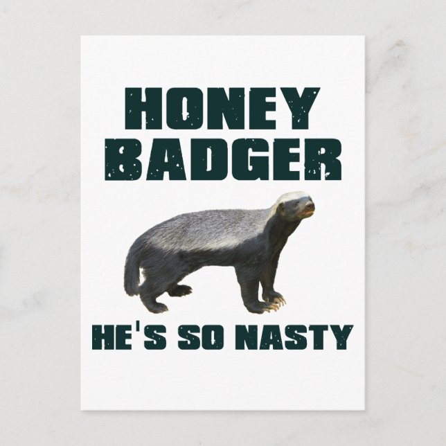 Postal Honey Badger Es Tan Desagradable (Anverso)