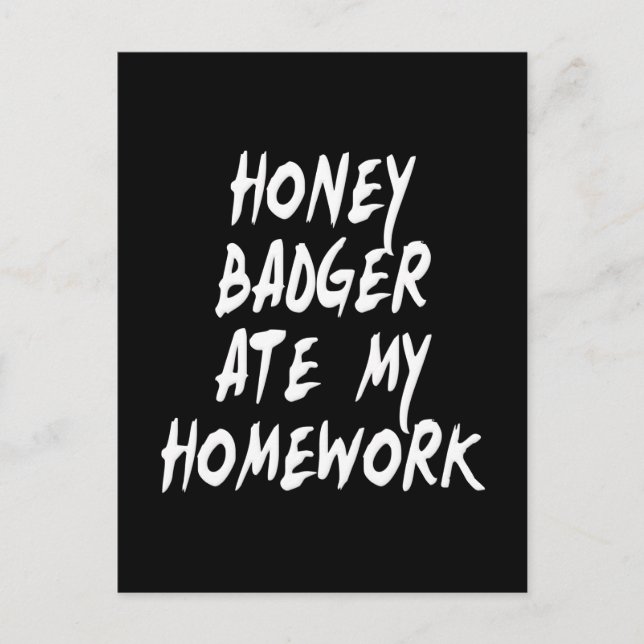 Postal Honey Badger se comió mi casa (Anverso)