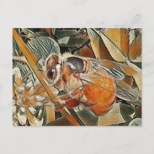 POSTAL HONEYBEE IN CLOVER - POSTCARTA