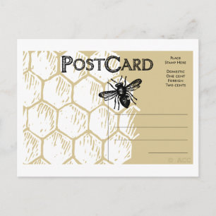 Postal Honeycomb Bee Postcard