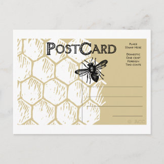 Postal Honeycomb Bee Postcard