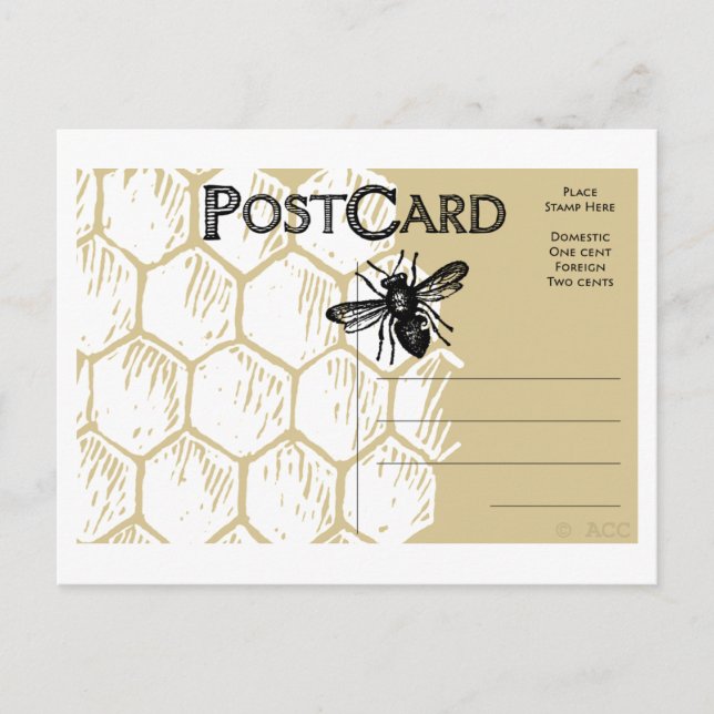 Postal Honeycomb Bee Postcard (Anverso)