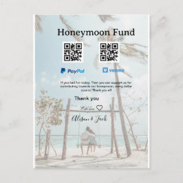 Postal Honeymoon fund venomo paypal donation Q R couple