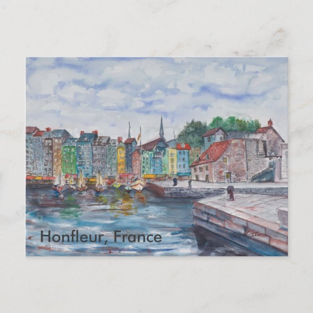 Postal Honfleur, Francia (Anverso)