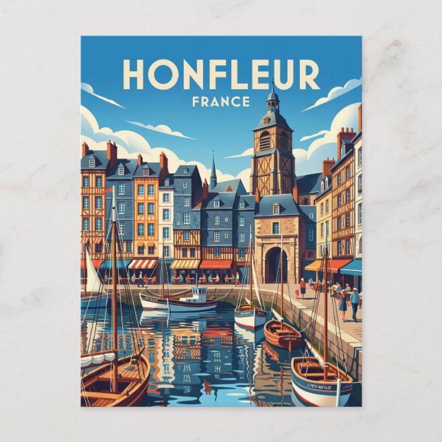 Postal Honfleur Francia (Anverso)