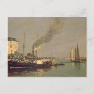 Postal Honfleur. La Jetee, 1854-57 (aceite en el panel)