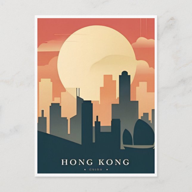 Postal Hong Kong China Viajes arte Viaje Masía china vint (Anverso)
